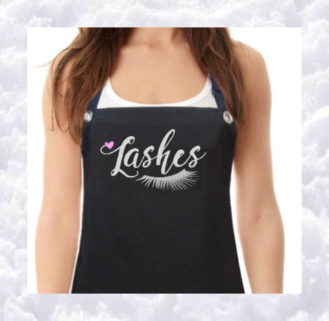 Lash extensions specialty black and silver waterproof apron