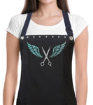 Hair Stylist Apron with blue wings from Trendy Salon Aprons