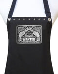 Crossed smoking guns "WANTED" apron from Trendy Salon Aprons