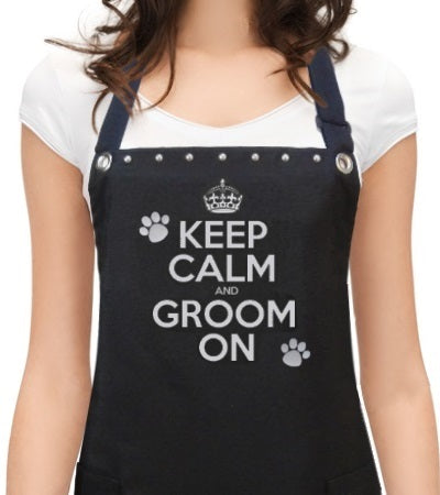 Dog Grooming Apron KEEP CALM & GROOM ON from Trendy Salon Aprons
