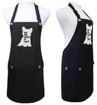 Dog Grooming Apron made of black polyester-Trendy Salon Aprons