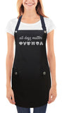 Dog Grooming Apron ALL DOGS MATTER front view from Trendy Salon Aprons
