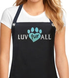 Dog Grooming Apron LOVE FUR ALL blue from Trendy Salon Aprons