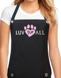 pink waterproof Dog Grooming Apron with paw print heart from Trendy Salon Aprons
