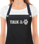 Dog Grooming Apron with silver paw print from Trendy Salon Aprons