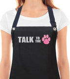 waterproof Dog Grooming Apron with pink paw print from Trendy Salon Aprons