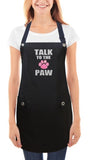 Dog Grooming Apron TALK TO THE PAW front view-Trendy Salon Aprons