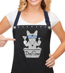 waterproof Dog Grooming Apron DAY SPAW blue from Trendy Salon Aprons