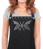 Hair Stylist Apron BUTTERFLY with scissors from Trendy Salon Aprons