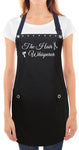 waterproof Hair Stylist Apron with scissors and blow dryer from Trendy Salon Aprons