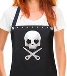 Hair Stylist Apron with a GLITTERY SKULL from Trendy Salon Aprons