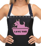 Dog Grooming Apron LOVE TUB pink-Trendy Salon Aprons