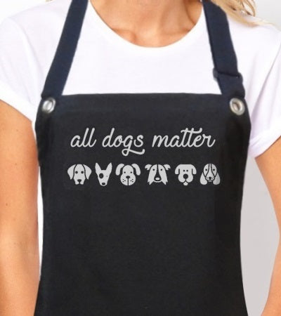 Waterproof Dog Grooming Apron ALL DOGS MATTER from Trendy Salon Aprons
