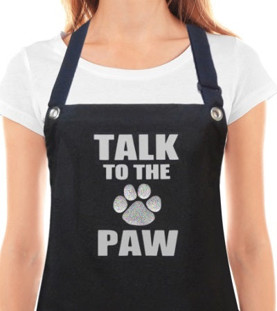 Dog Grooming Apron TALK TO THE PAW from Trendy Salon Aprons