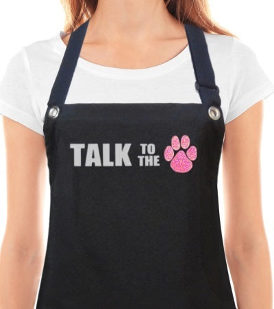 Dog Grooming Apron TALK TO THE PAW Trendy Salon Aprons