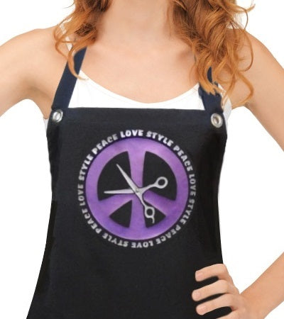 Hair Stylist Apron PEACE LOVE STYLE from Trendy Salon Aprons
