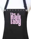 pink pediure Nail Tech Apron with studs from Trendy Salon Aprons