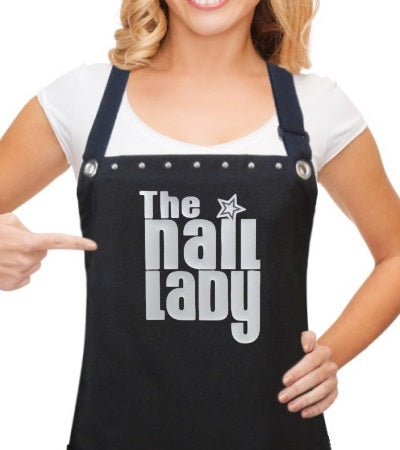Nail Tech Apron "THE NAIL LADY" from Trendy Salon Aprons