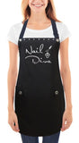 Nail Tech Apron NAIL DIVA with studs and flap pockets from Trendy Salon Aprons