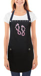 Pedicurist nail tech apron with pink design from Trendy Salon Aprons