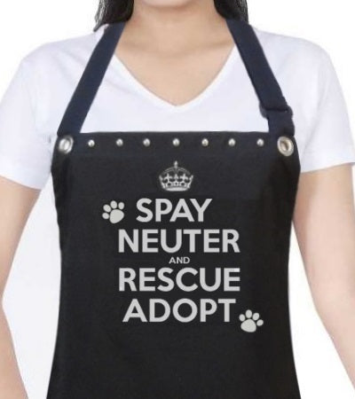 Dog Grooming Apron SPAY NEUTER RESCUE ADOPT-Trendy Salon Aprons