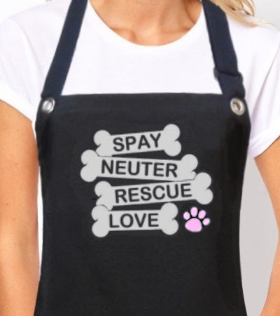 Dog Grooming Apron SPAY NEUTER RESCUE LOVE-Trendy Salon Aprons